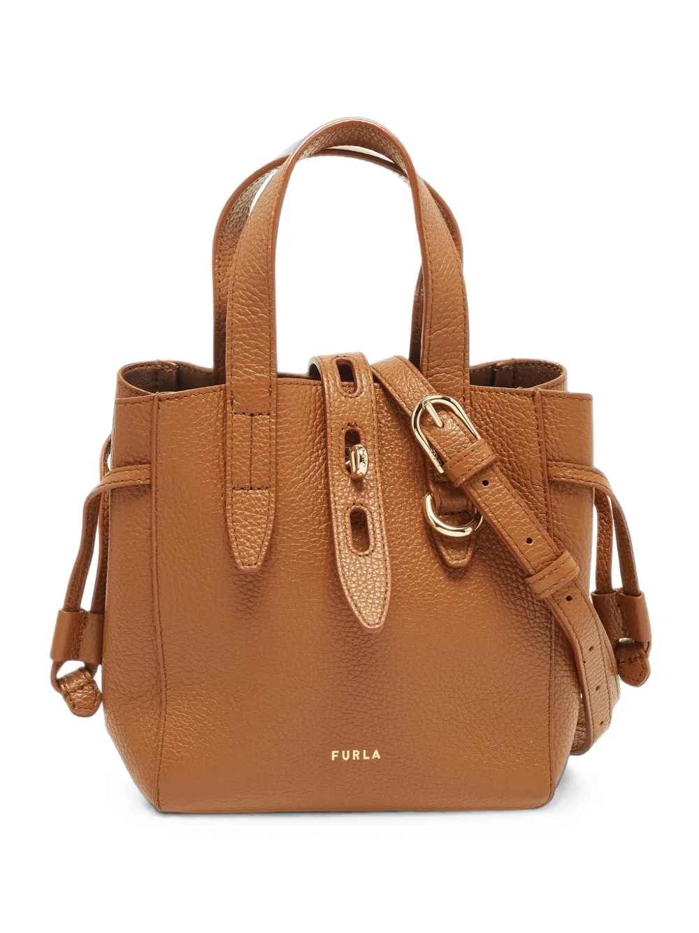 Furla Net Mini leather tote bag - Marrone