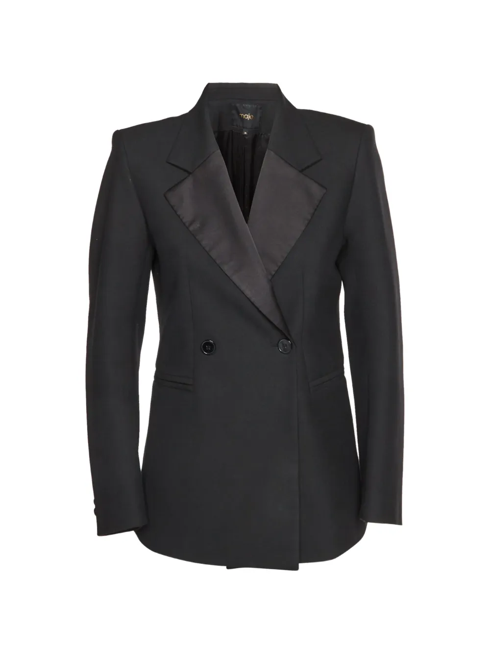 Maje double-breasted gabardine blazer - Nero