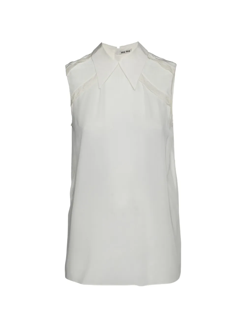 Miu Miu Pre-Owned lace-trim sleeveless top - Bianco