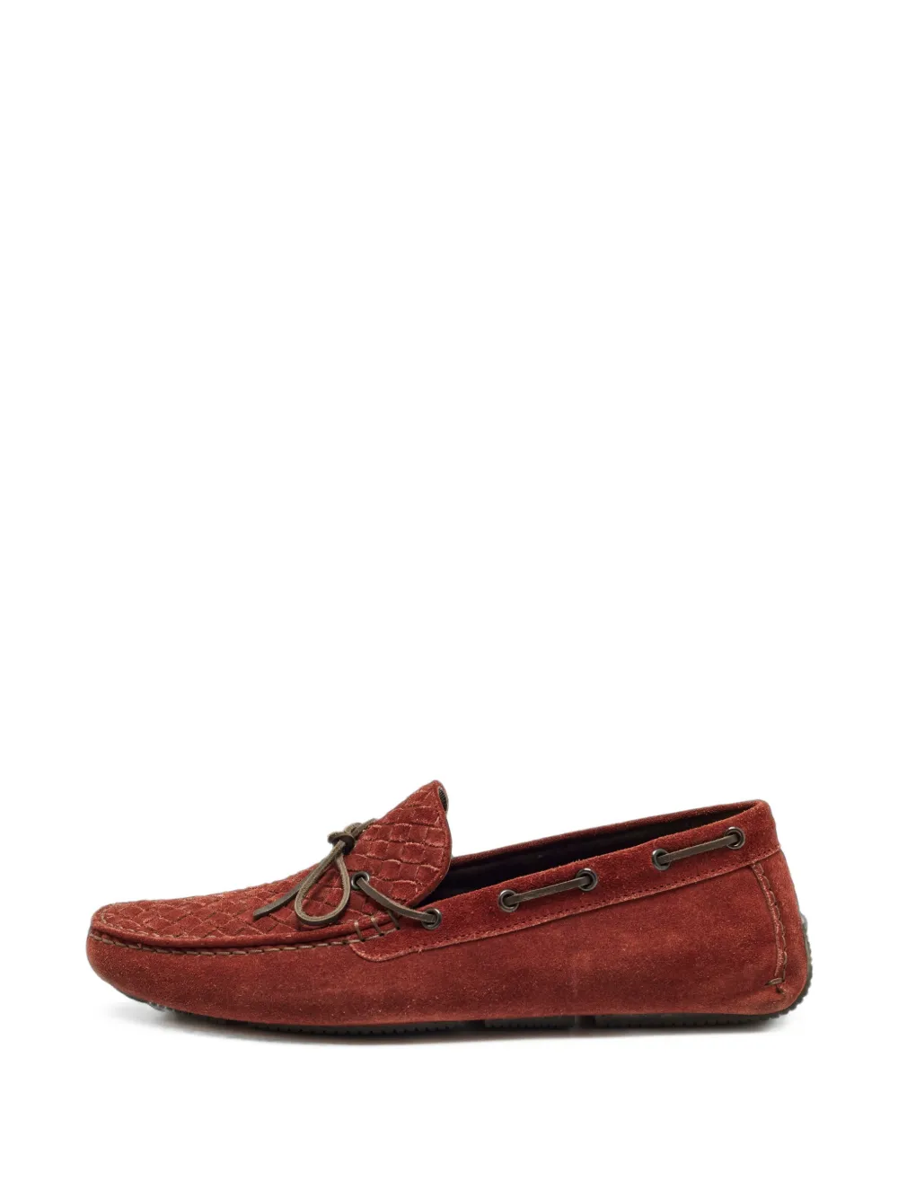 Bottega Veneta Pre-Owned Intrecciato suede loafers - Rosso