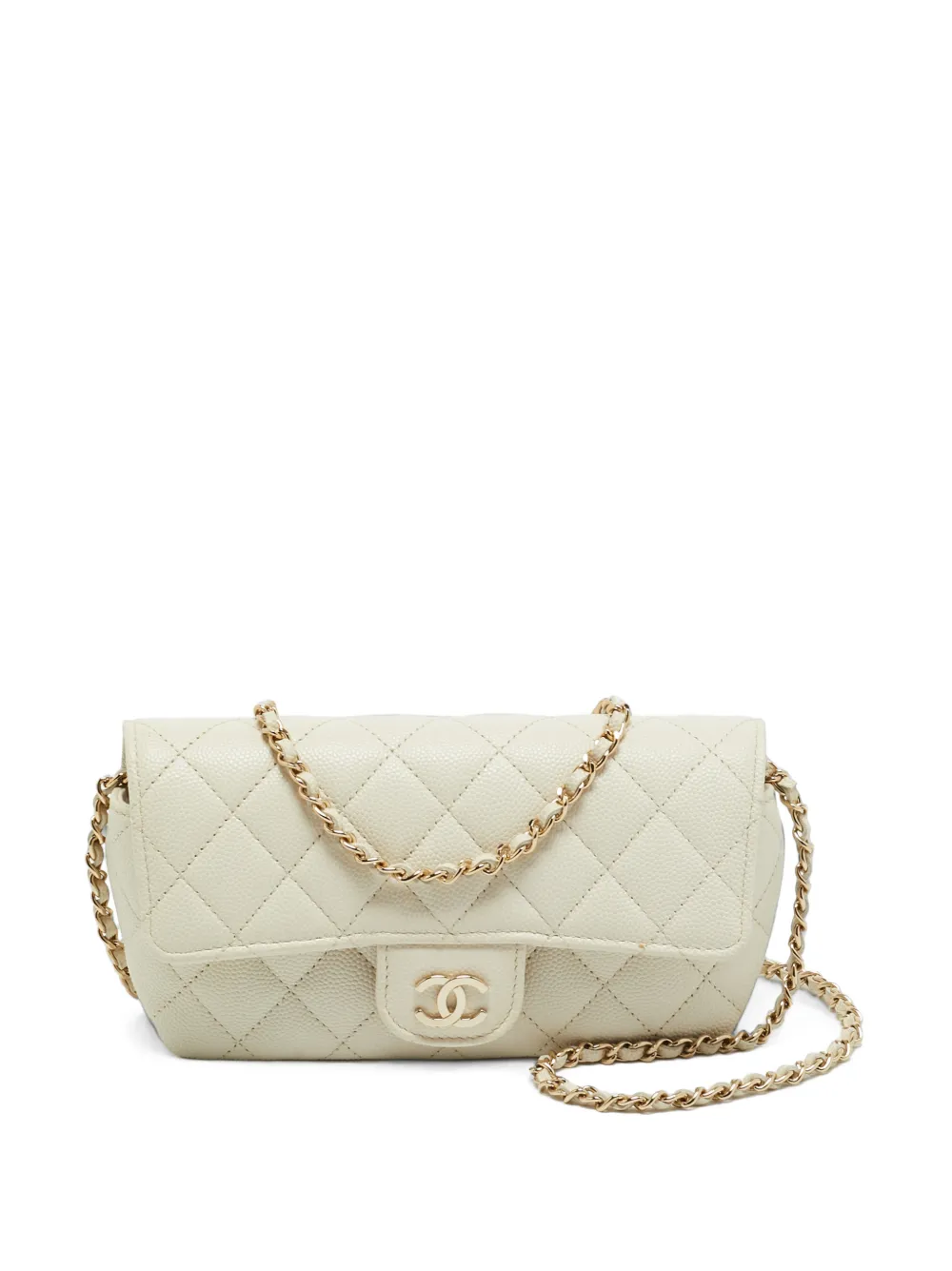 CHANEL Pre-Owned 2021 Classic Sunglasses Case quilted crossbody bag - Bianco