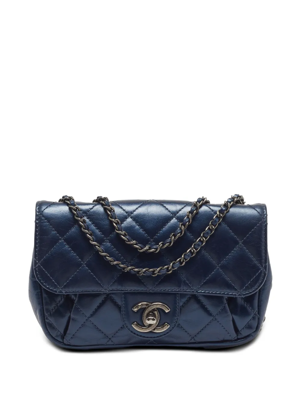 CHANEL Pre-Owned 2015-2016 Pleats quilted shoulder bag - Blu