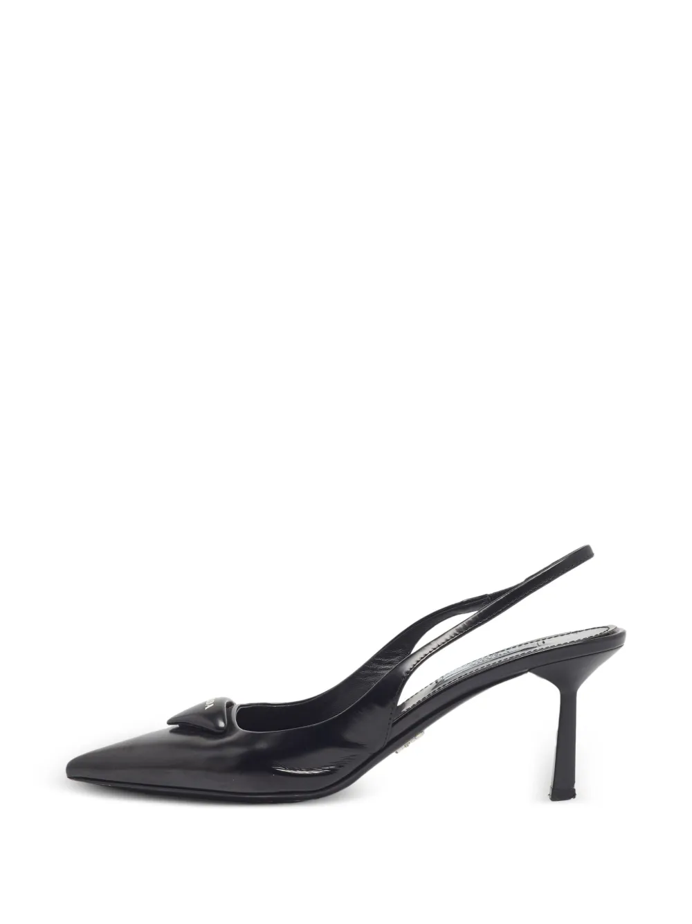 Prada Pre-Owned pointed toe logo slingback pumps - Nero