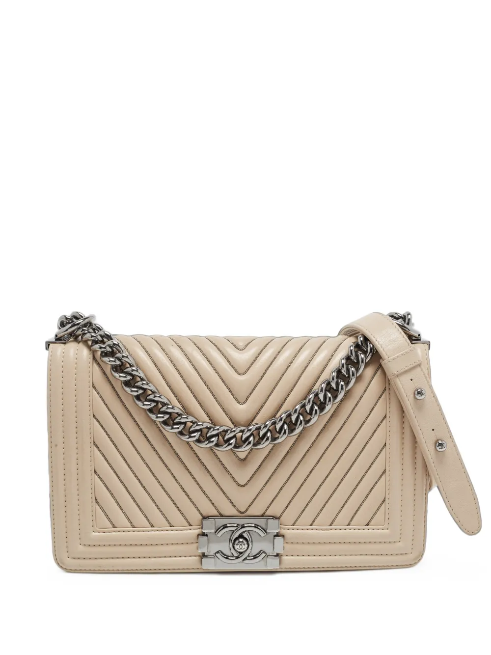 CHANEL Pre-Owned medium Boy Chevron flap shoulder bag - Toni neutri