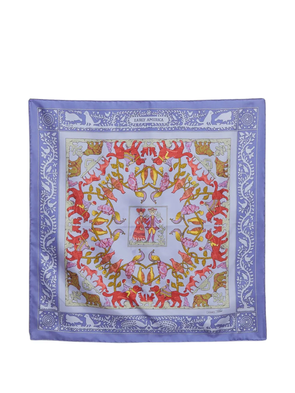 Hermès Pre-Owned Early America silk scarf - Viola