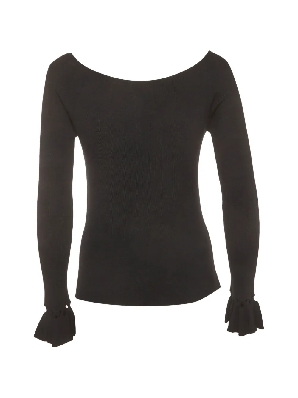 Valentino Garavani Pre-Owned lattice cut-out rib-knit long-sleeve top - Nero