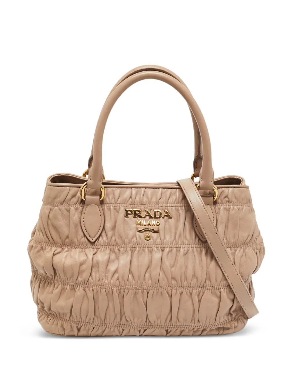 Prada Pre-Owned sac à main Gaufre en cuir - Tons neutres Prada Pre-Owned sac à main Gaufre en cuir - Tons neutres