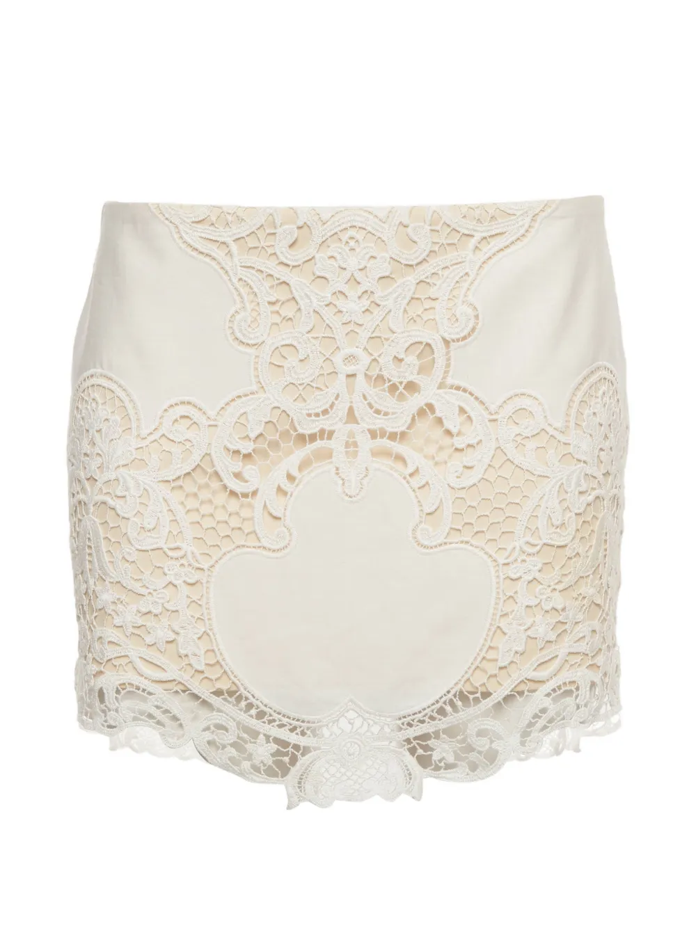 Magda Butrym 2024 guipure lace mini skirt - Bianco