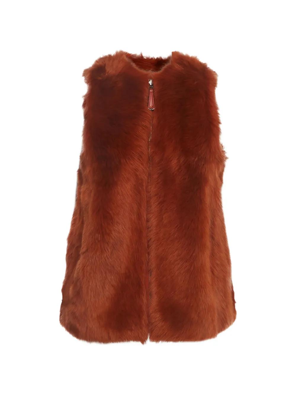 Fendi Pre-Owned reversible shearling zip-up vest - Rosso
