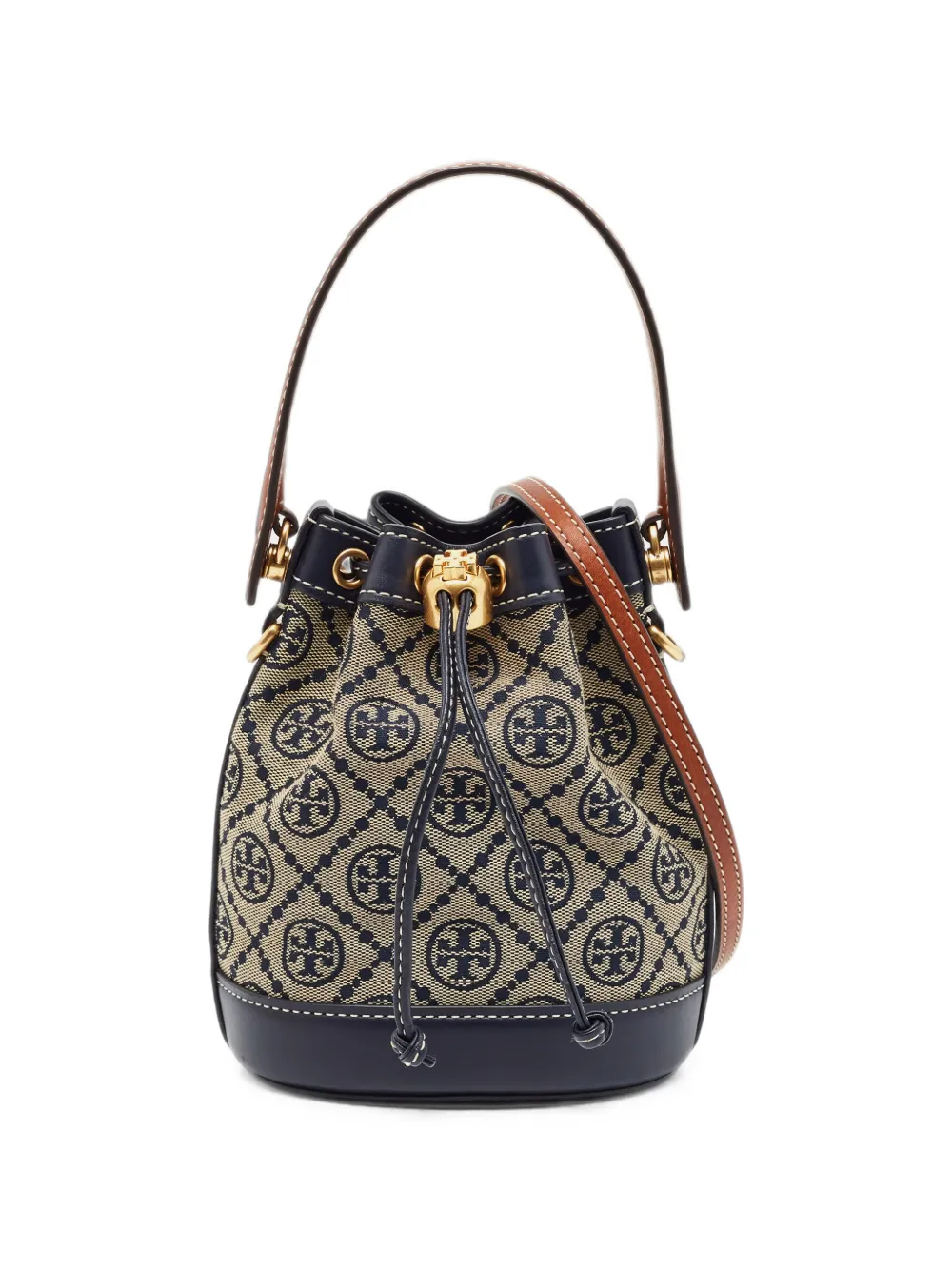 Tory Burch T Monogram canvas bucket bag - Blu