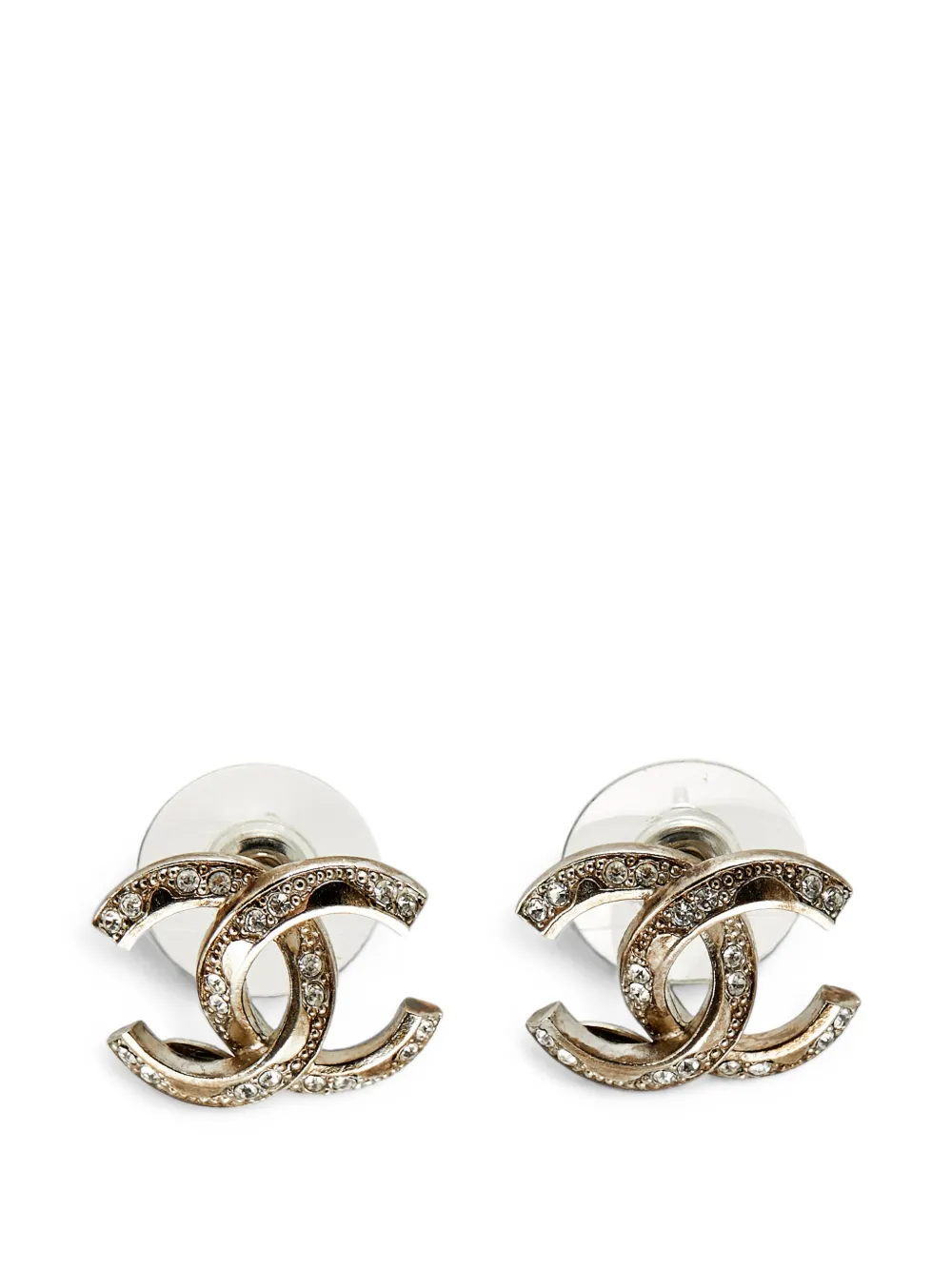 CHANEL Pre-Owned twisted CC stud earrings - Argento