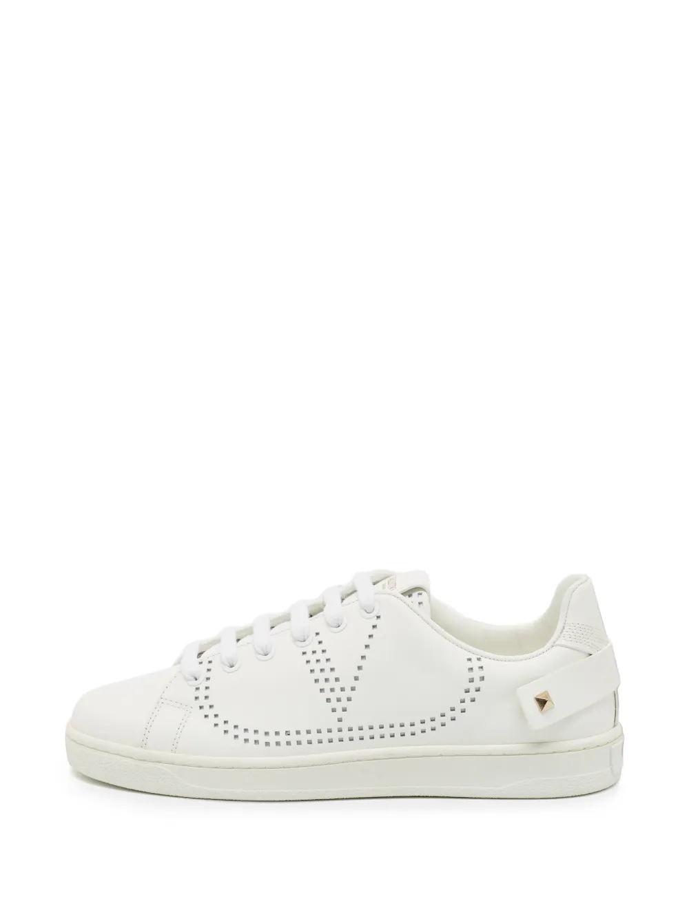Valentino Garavani Pre-Owned Backnet perforated leather sneakers - Bianco