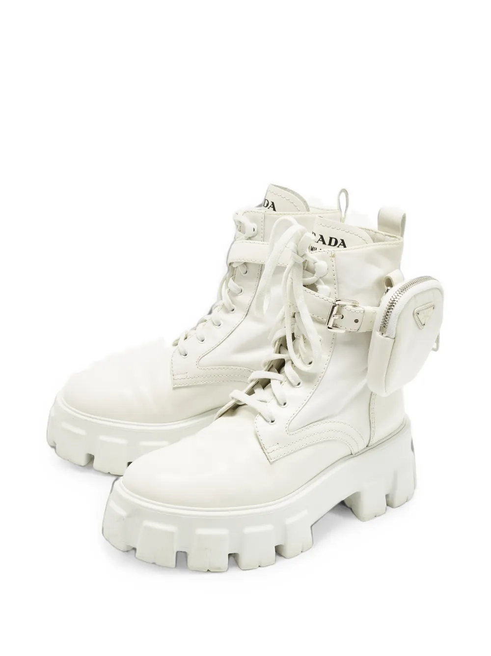 Prada Pre-Owned Monolith combat boots - Bianco