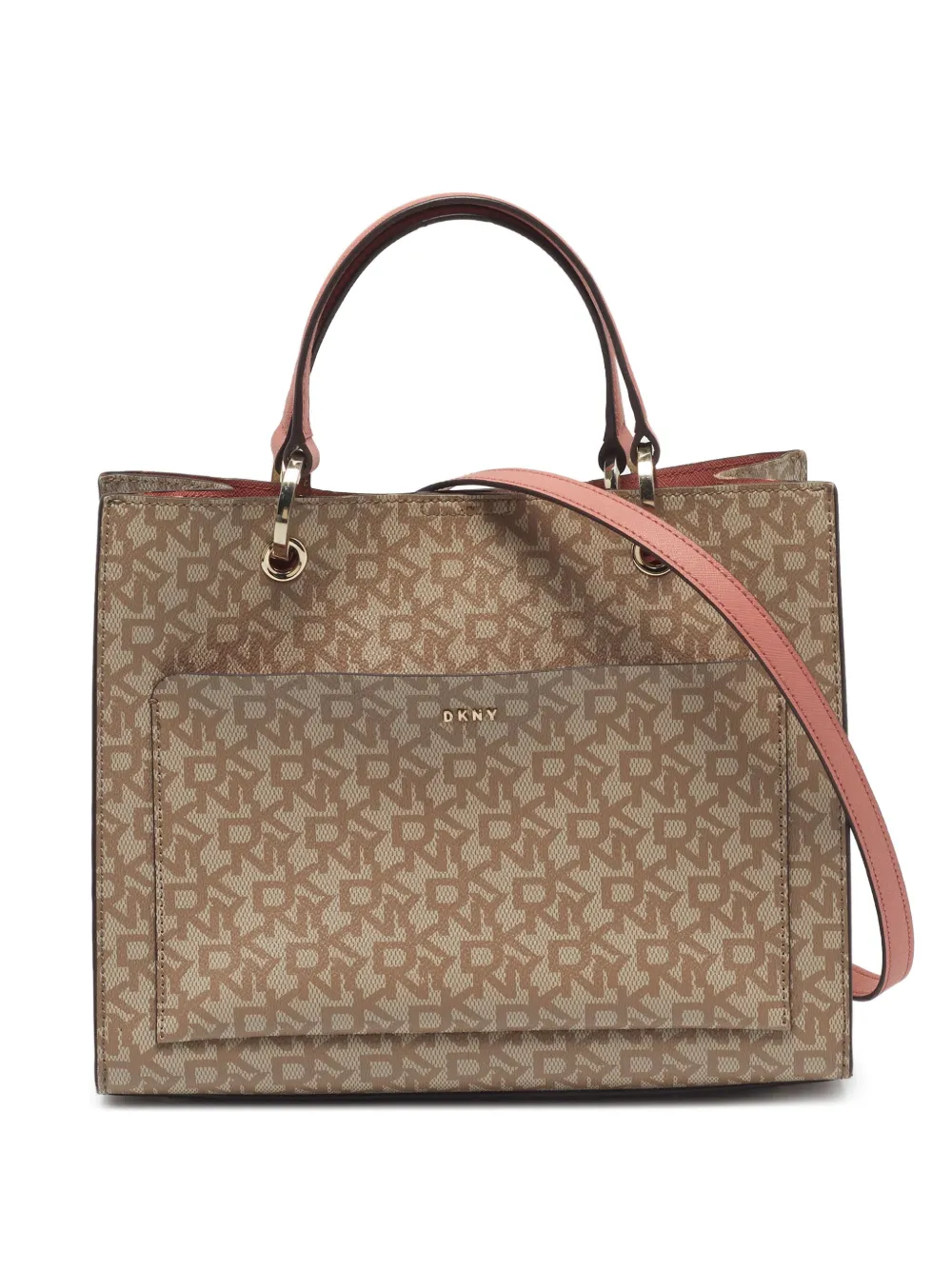 DKNY Vintage sac cabas en toile enduite monogrammé - Tons neutres DKNY Vintage sac cabas en toile enduite monogrammé - Tons neutres