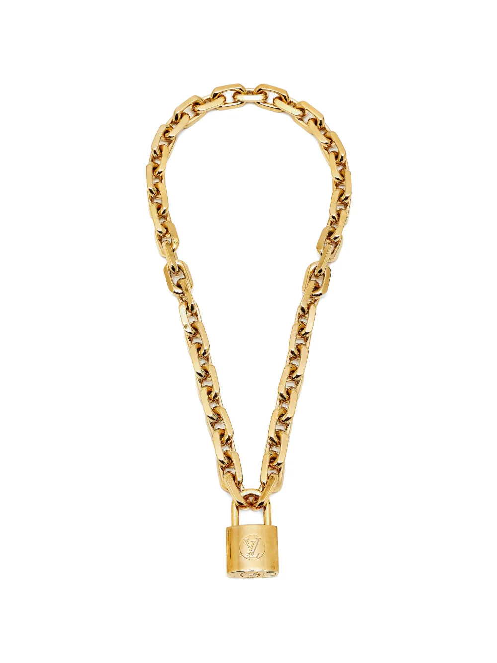 Louis Vuitton Pre-Owned LV Edge Cadenas lock-pendant necklace - Oro