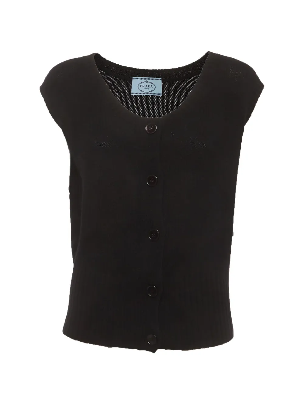 Prada Pre-Owned button-up sweater vest - Nero