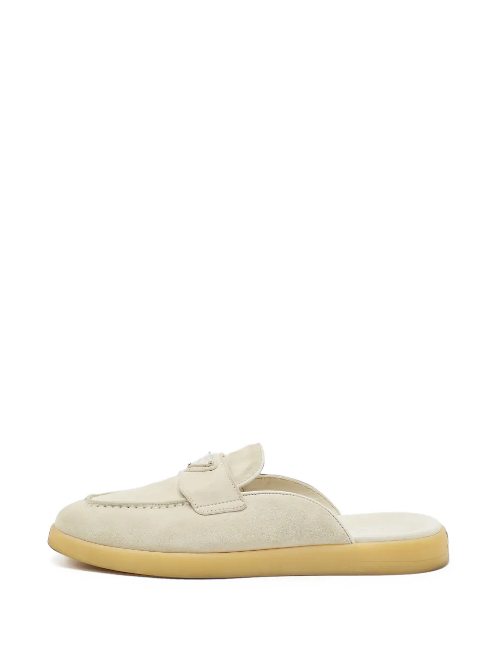 Prada Pre-Owned Triangle logo flat mules - Toni neutri