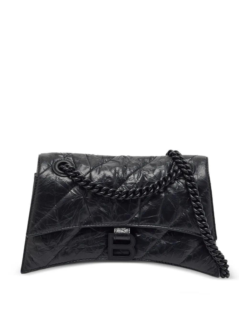 Balenciaga Pre-Owned Crush Schultertasche mit Knitteroptik - Schwarz