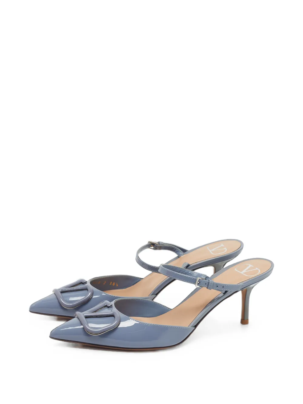 Valentino Garavani Pre-Owned VLogo Pumps aus Lackleder - Blau
