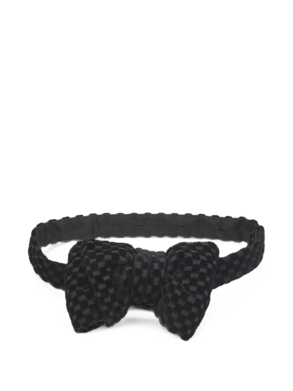 Tom Ford Vintage checkered velvet bow tie in Black
