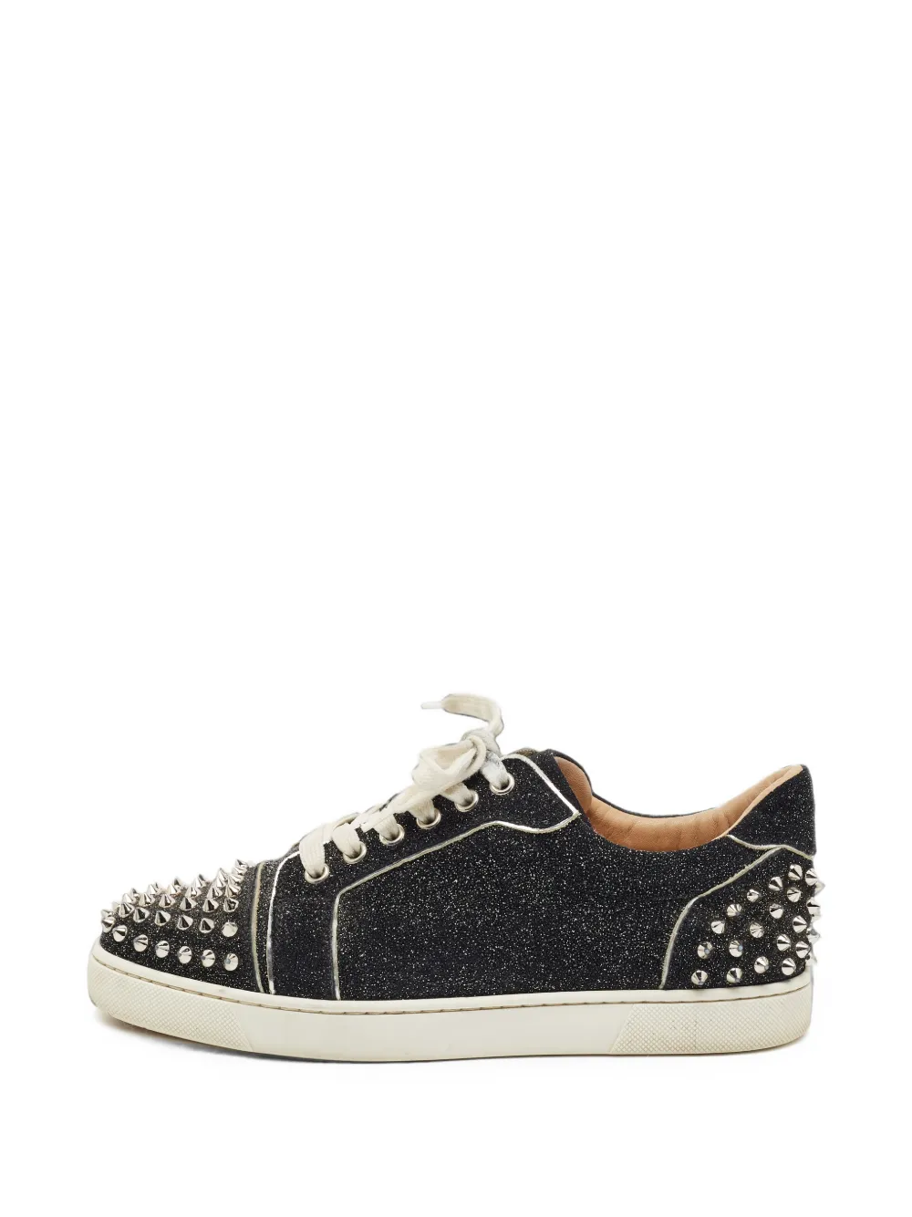 Christian Louboutin Pre-Owned Vieira Spike Sneakers im Glitter-Look - Schwarz