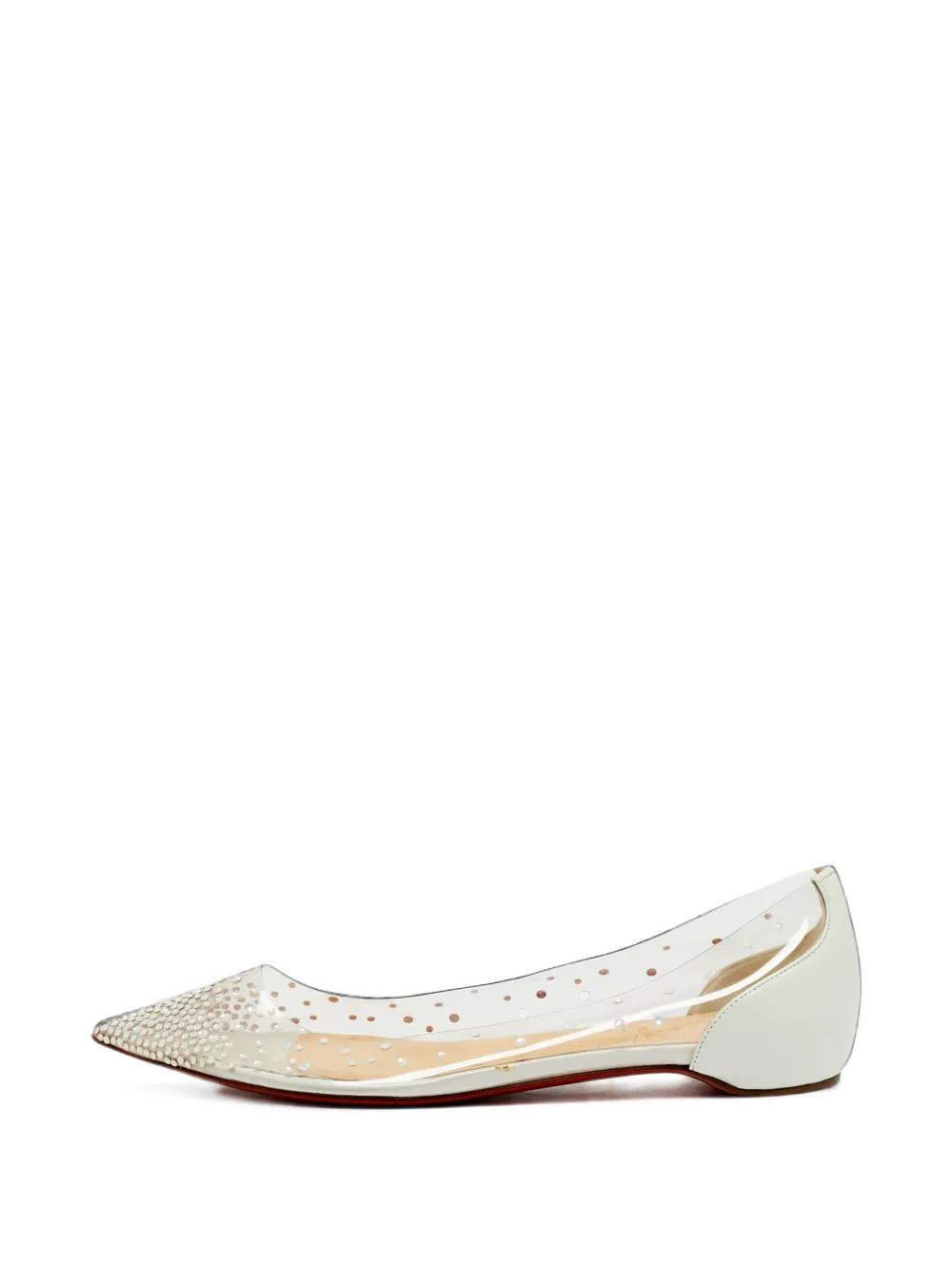 Christian Louboutin Pre-Owned Degrastrass Ballerinas mit Kristallen - Weiß