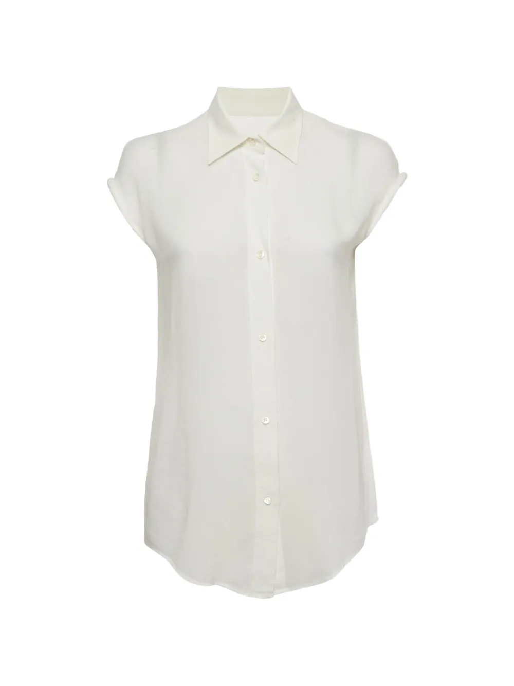 Pre-owned Maison Margiela Sleeveless Button-down Blouse In White