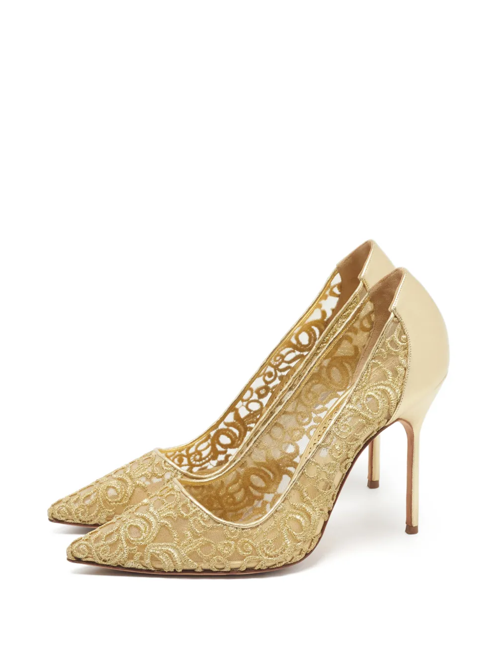 Manolo Blahnik Bbla mesh pumps - Oro