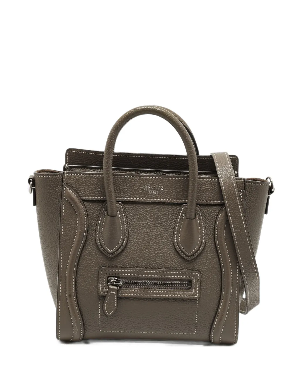 Celine 2017 Nano Leather Tote Bag In Brown