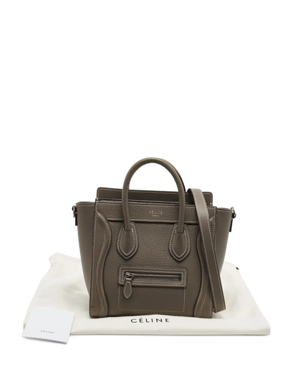 Celine Pre-Owned 2017 Nano leren shopper Bruin