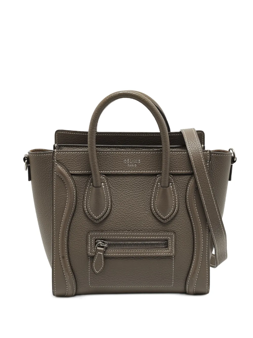 Celine Pre-Owned 2017 Nano leather tote bag - Marrone
