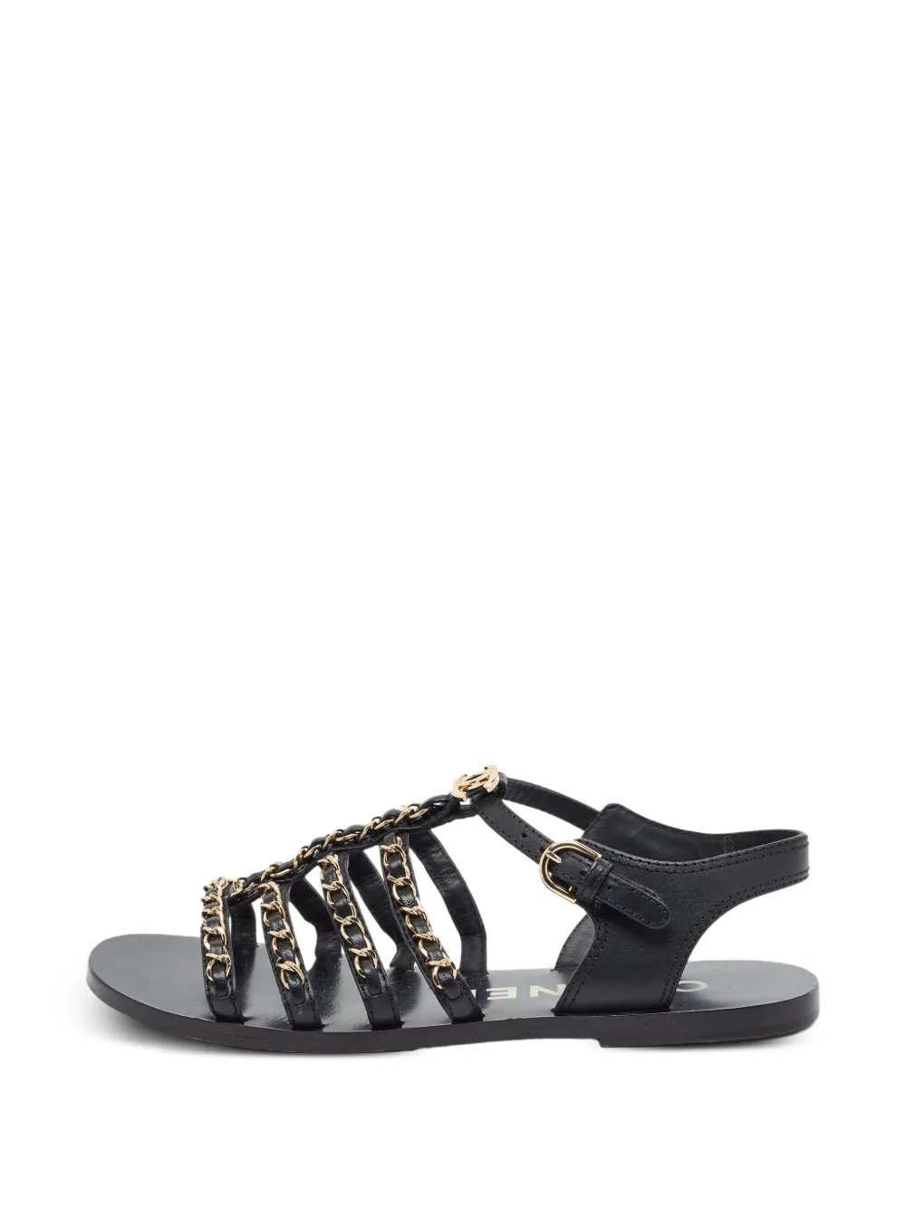CHANEL Pre-Owned chain-embellished sandals - Nero