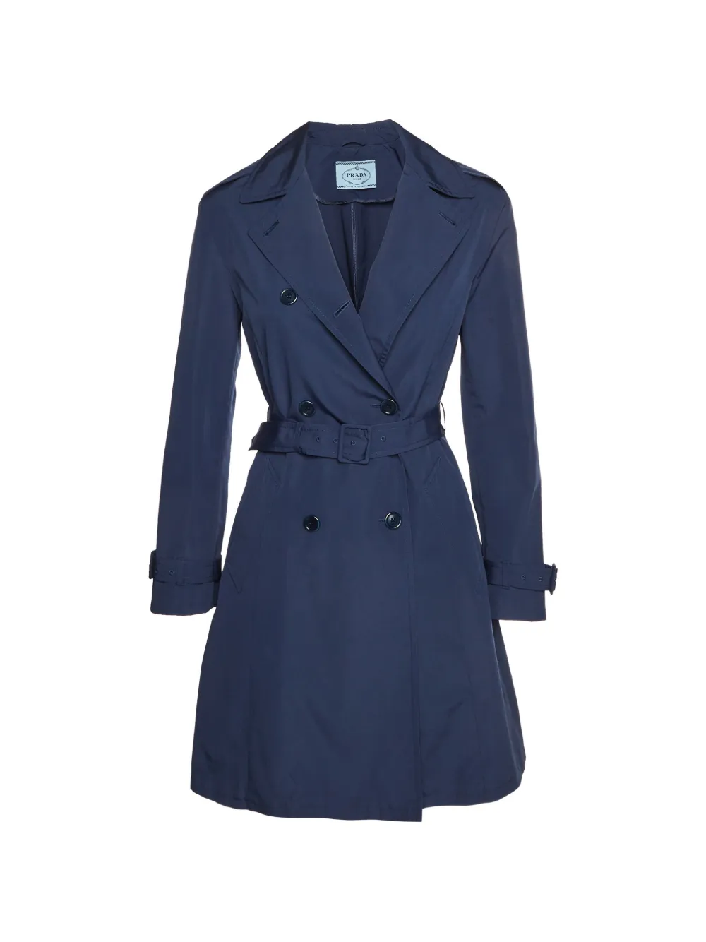 Prada Pre-Owned gabardine double-breasted trench coat - Blu