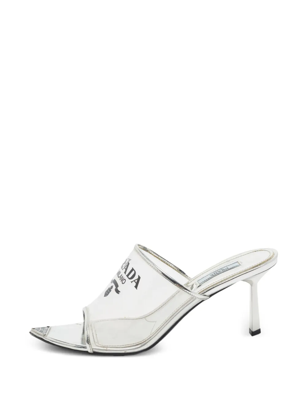 Prada Pre-Owned Triangle Logo slide sandals - Argento