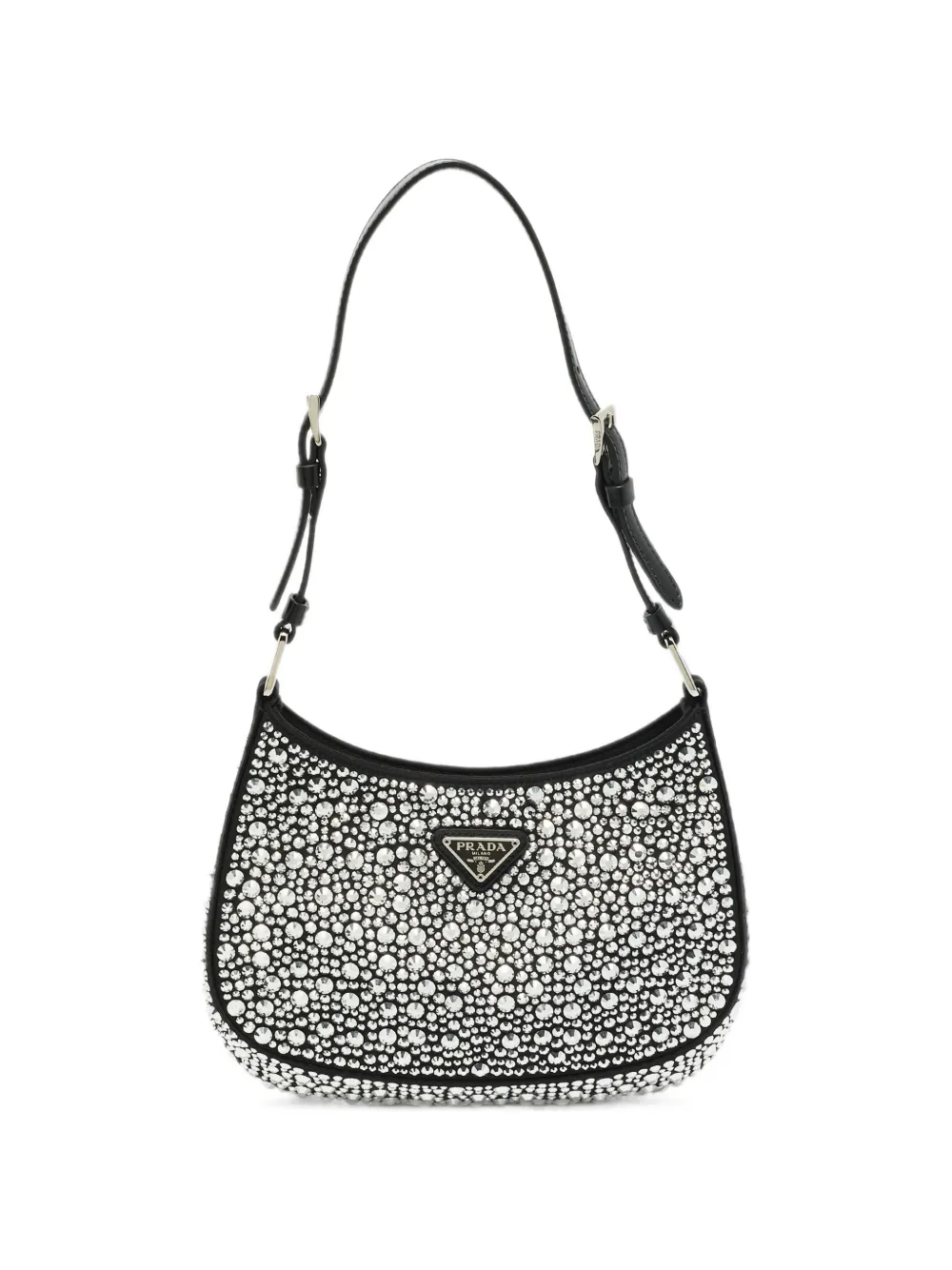 Prada Pre-Owned Cleo crystal-embellished shoulder bag - Nero