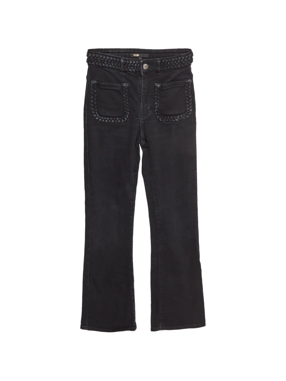 Maje braided-detail flared jeans - Nero