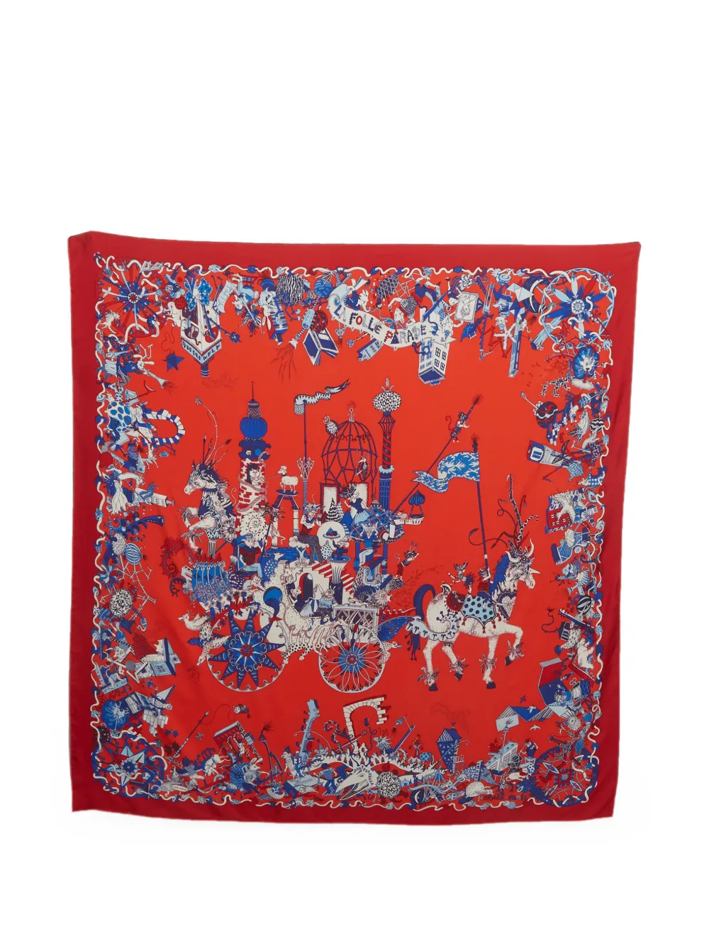 Hermès Pre-Owned La Folle Parade 90 scarf - Rosso