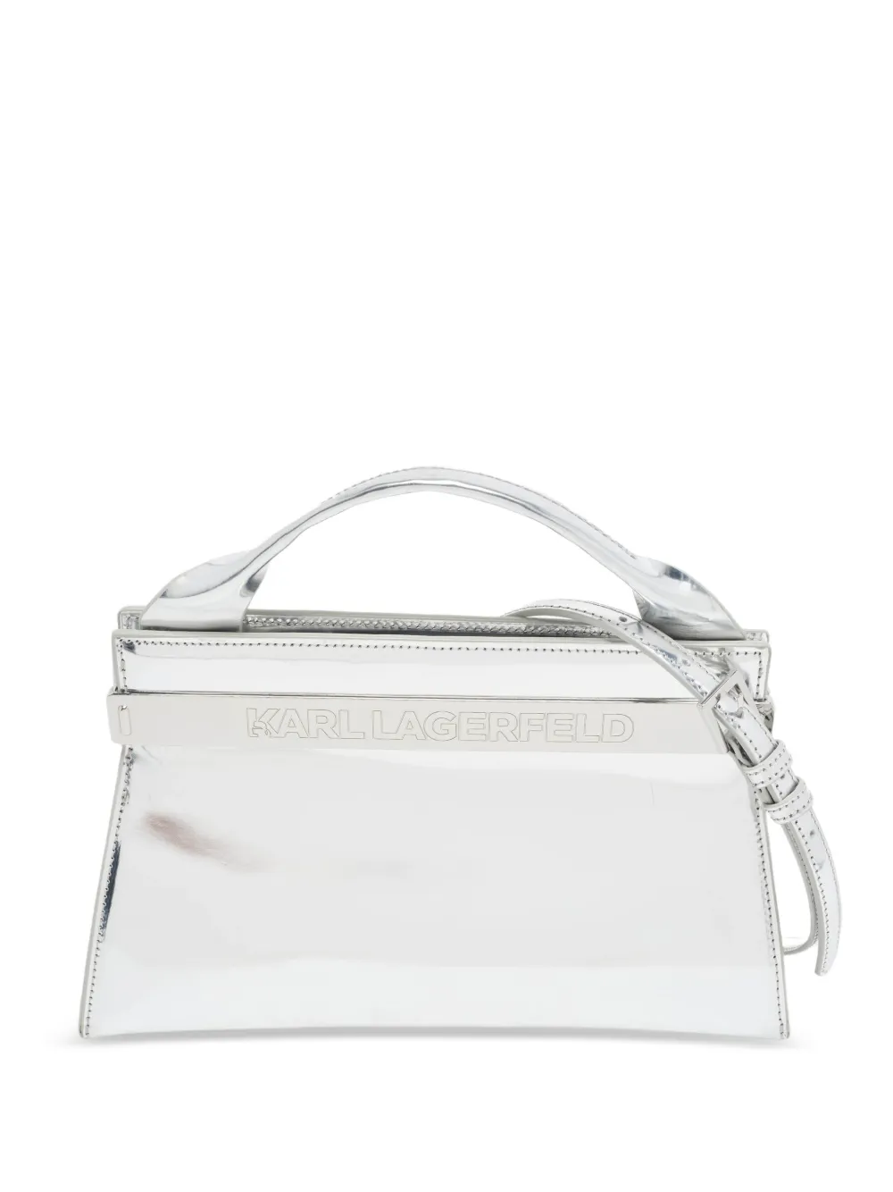 Karl Lagerfeld Vintage sac à main K/Kross en cuir verni - Argent