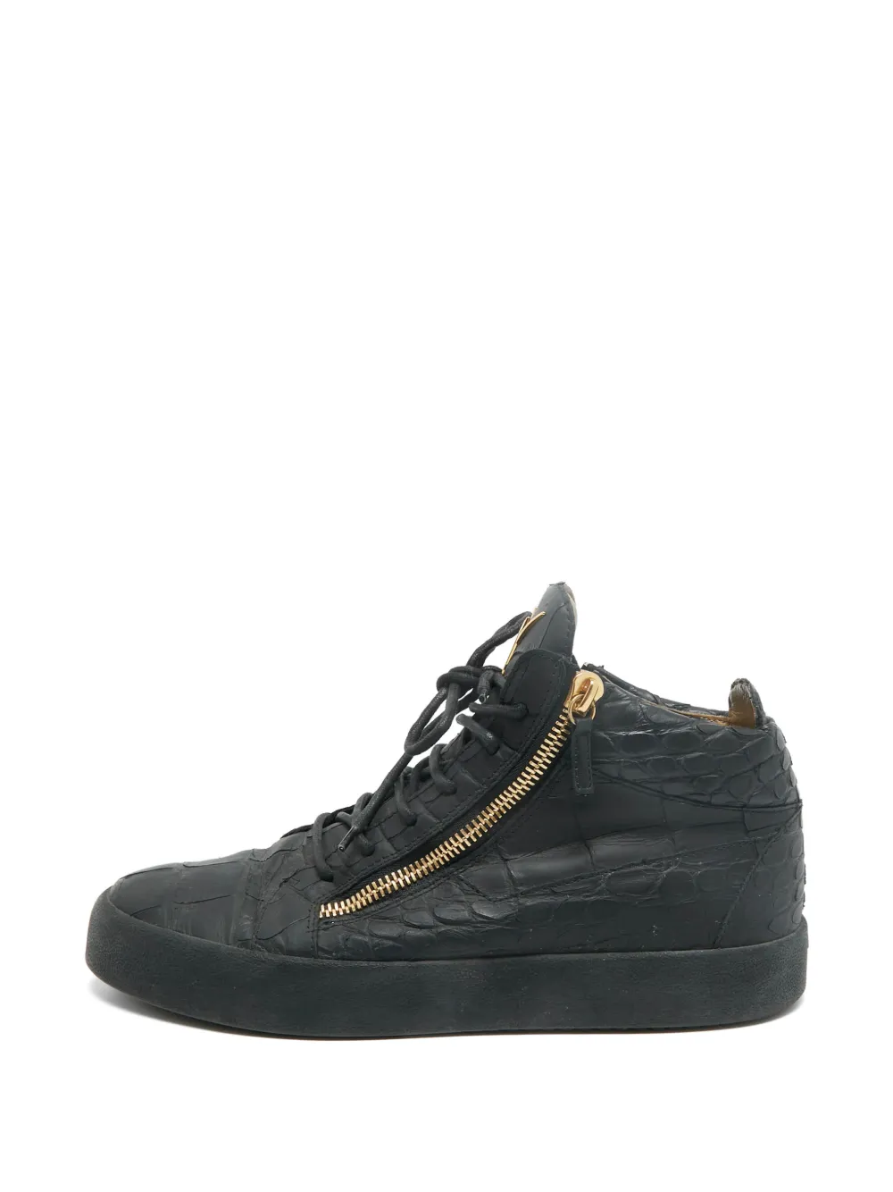 Giuseppe Zanotti Vintage High-Top-Sneakers mit Kroko-Prägung - Schwarz