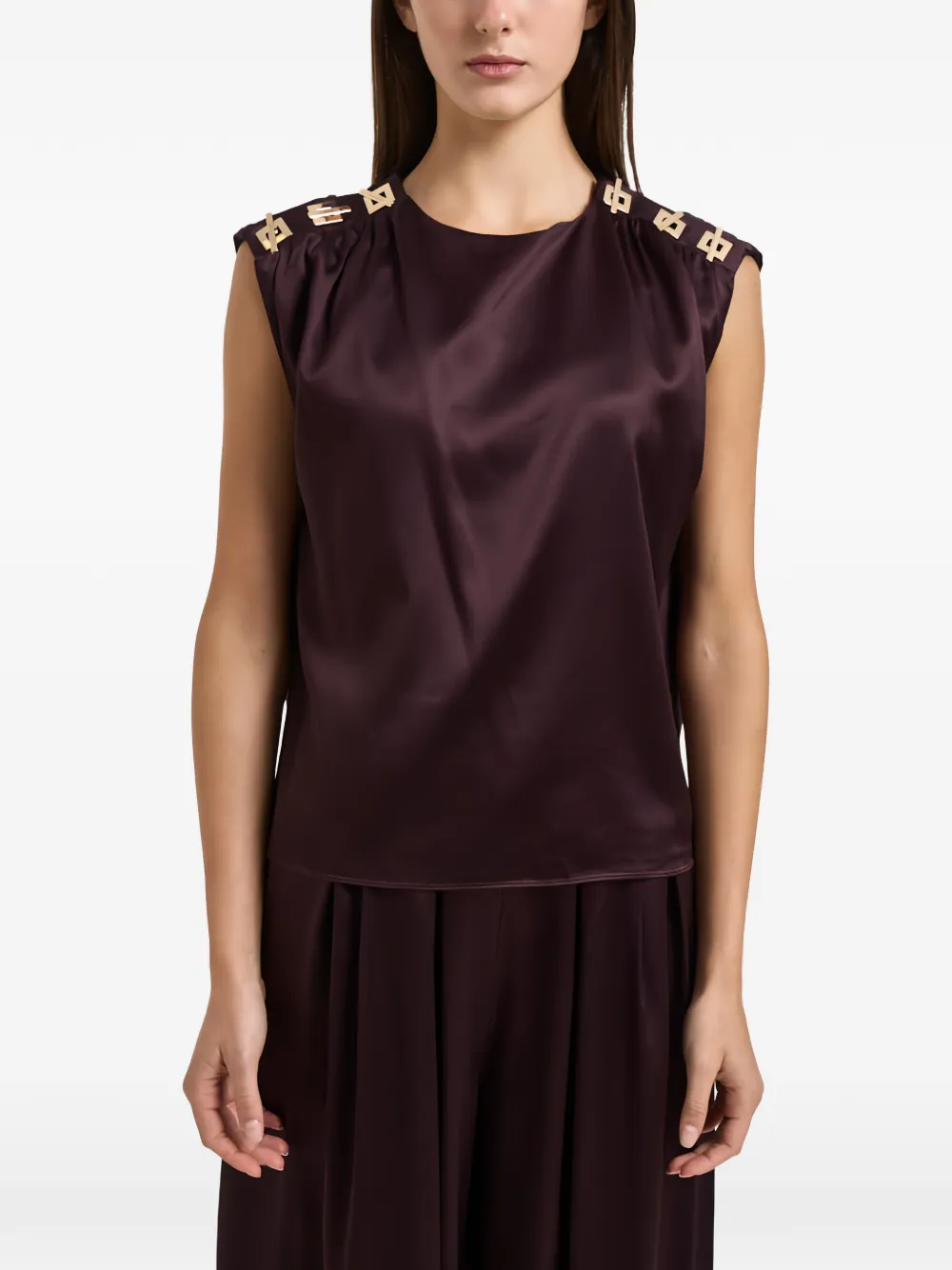 Danamé Nerina gold-tone hardware gathered top - Violet