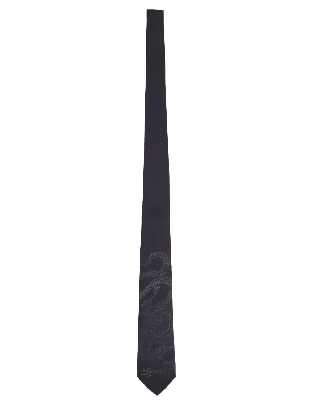 OUR LEGACY Zijden stropdas met Wyvern-print Zwart