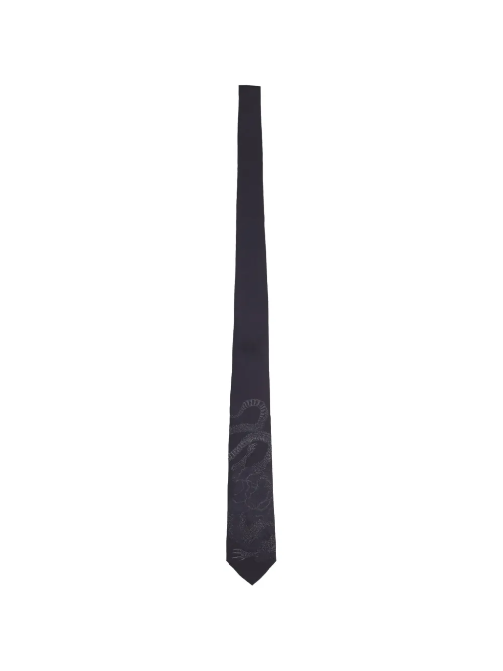 OUR LEGACY wyvern-print silk tie - Nero