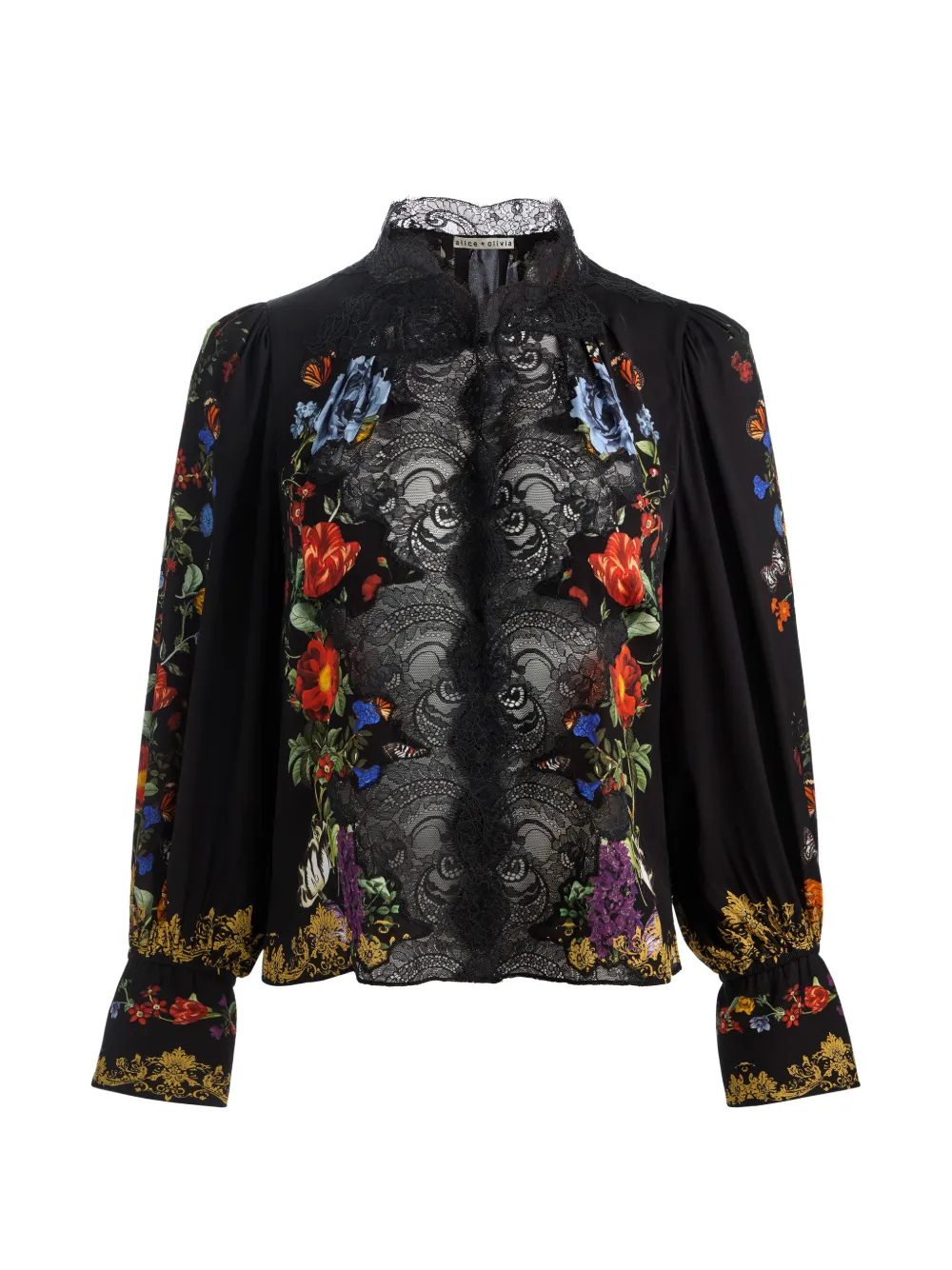 alice + olivia Blusa Marion a fiori - Nero