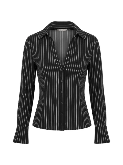 alice + olivia blusa Freya a rayas diplomáticas con botones