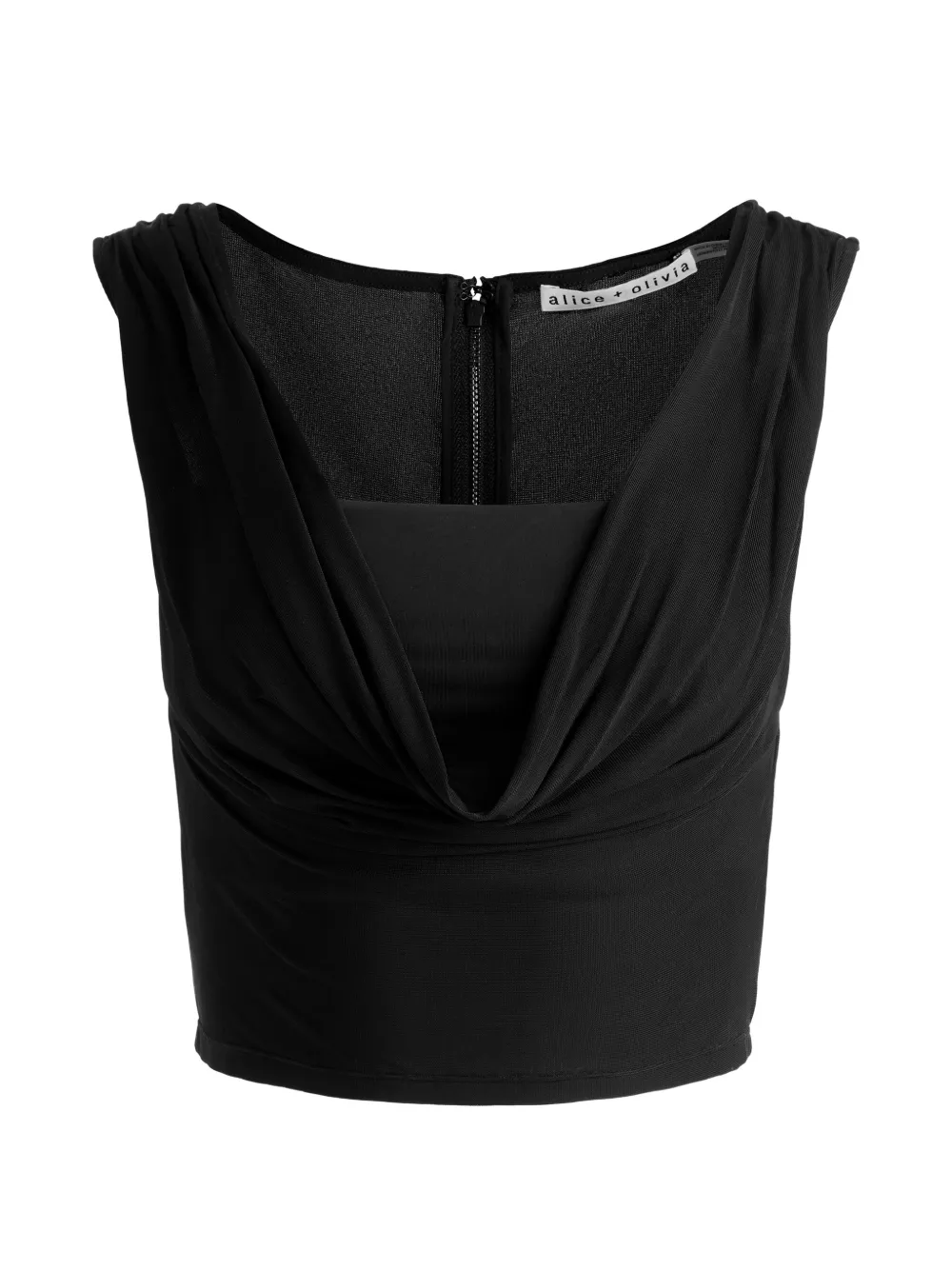 alice + olivia Alena draped cropped top