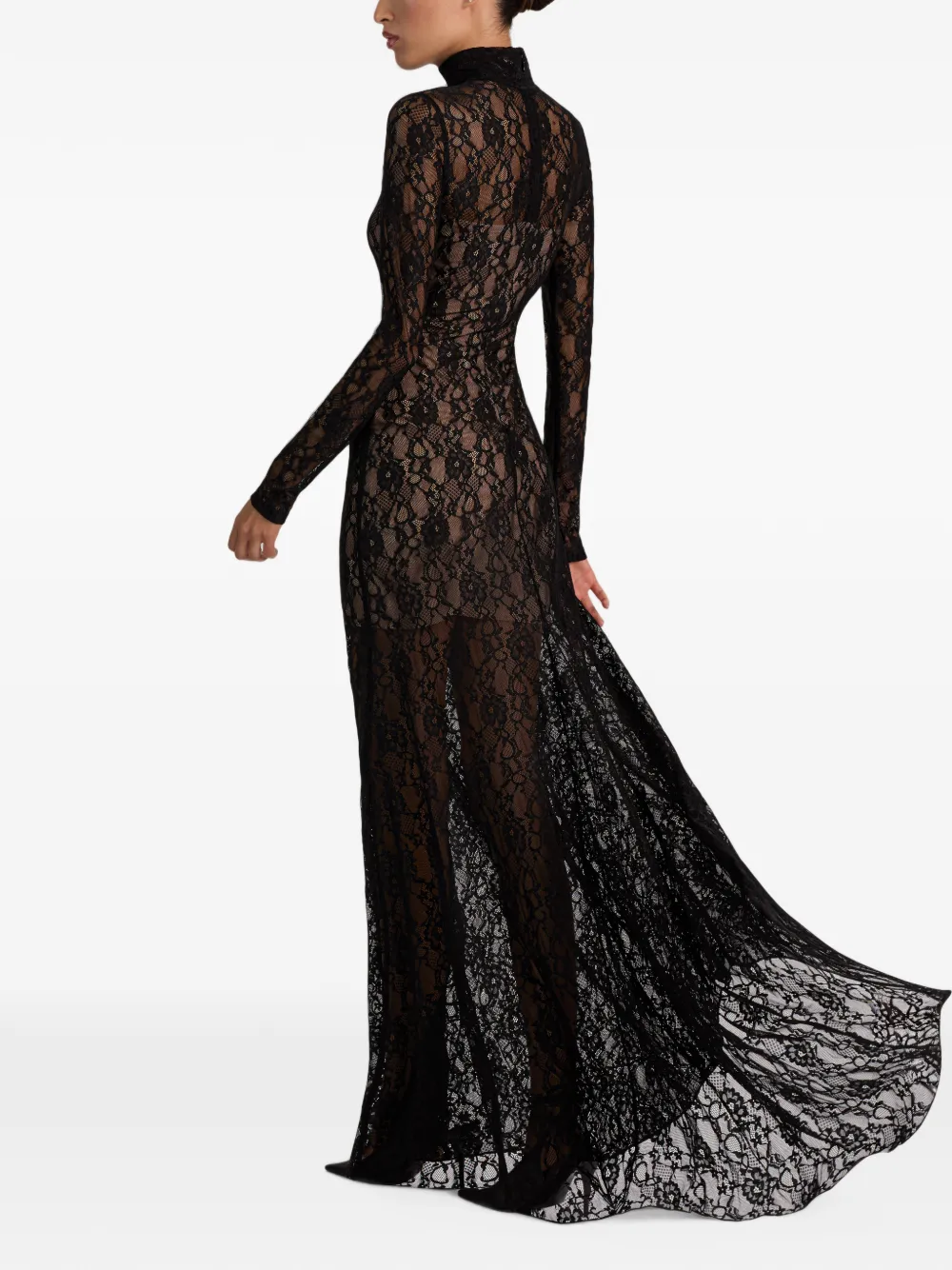 alice + olivia Delora lace-panel maxi dress Zwart