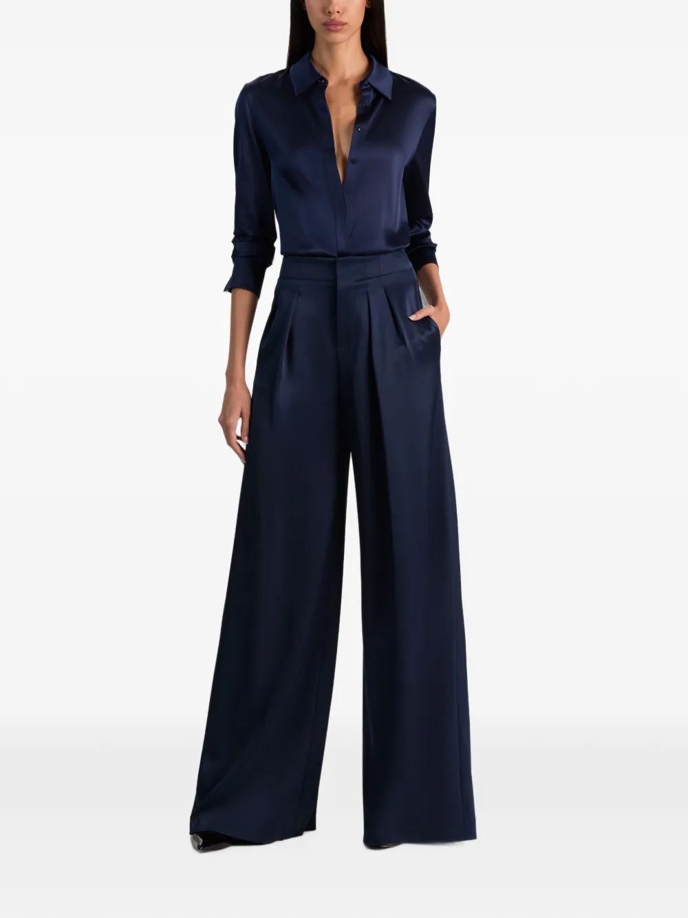 alice + olivia Eloise plooibroek met wijde pijpen Blauw