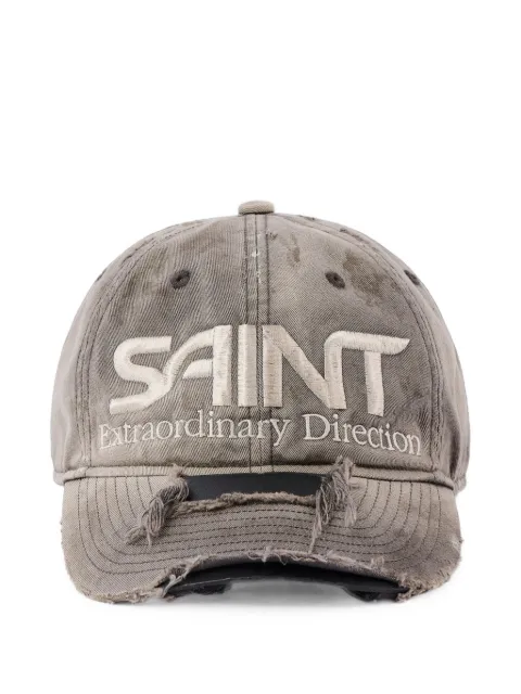 SAINT MXXXXXX distressed logo-embroidered baseball cap