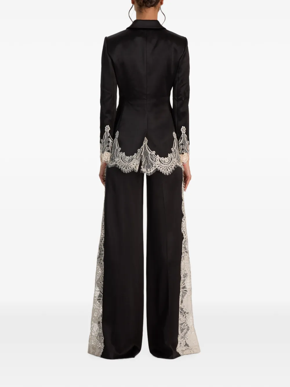 alice + olivia Breann lace-trim blazer Zwart