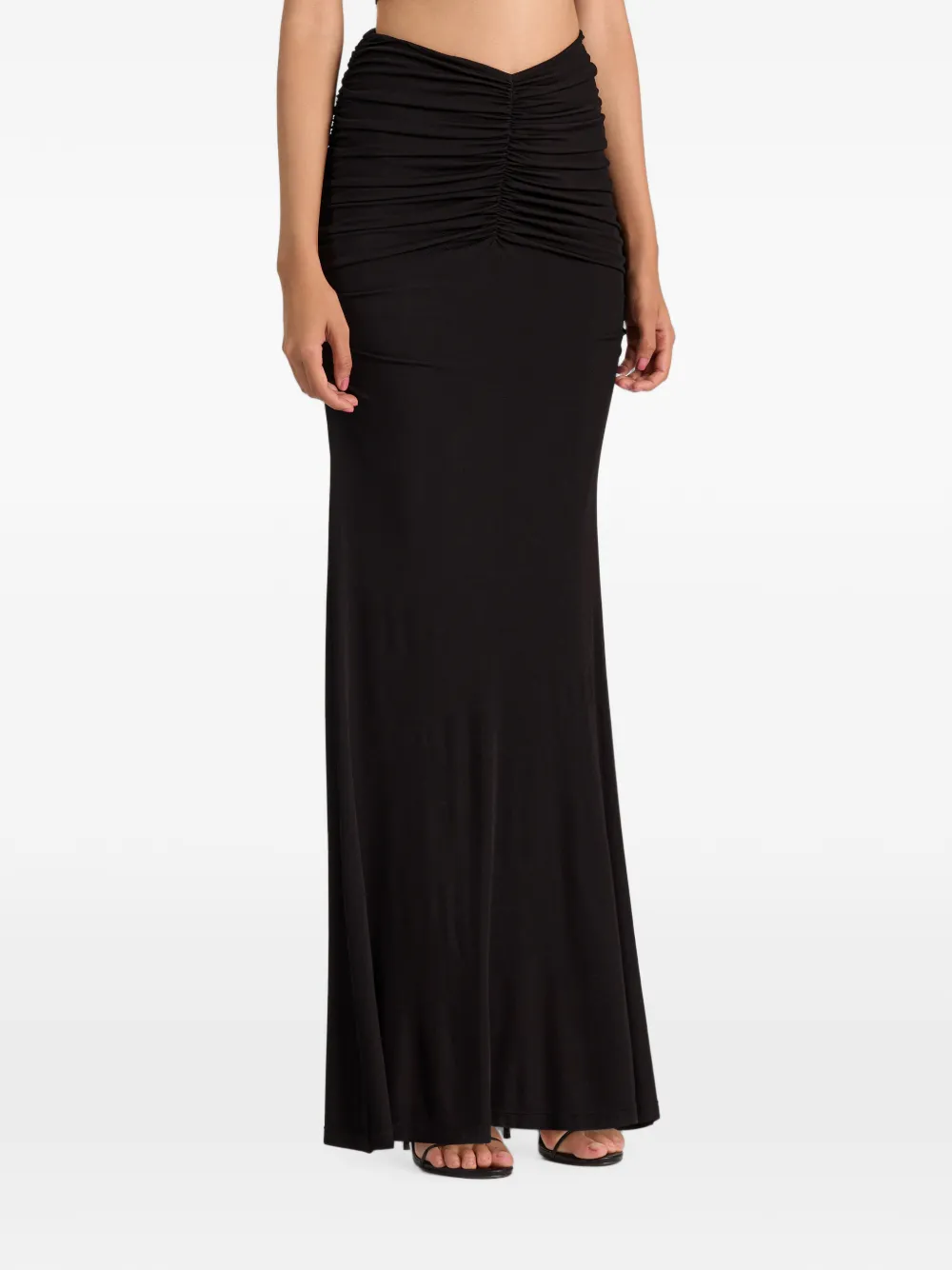 alice + olivia Shannon maxi-rok met ruches Zwart